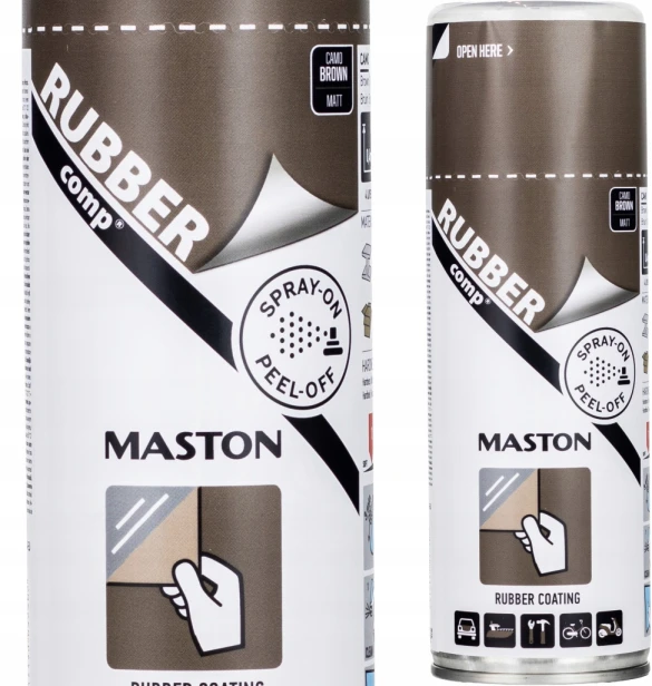 MASTON RUBBER COMP GUMA W SPRAYU 400ML KAMULFAŻ BRĄZOWY MAT BROWN CAMO MAT