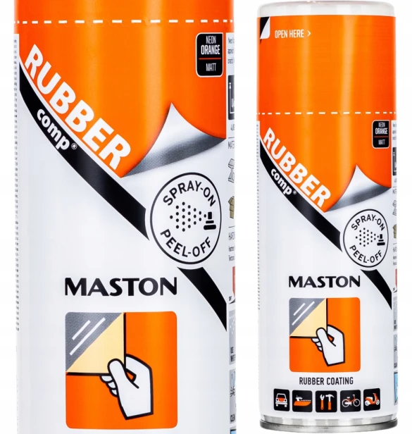 MASTON RUBBER COMP GUMA W SPRAYU 400ML FLUORESCENCYJA POMARAŃCZOWA MAT NEON